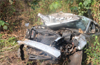 Speeding car overturns, rolls off road at Padavinangady; driver unhurt